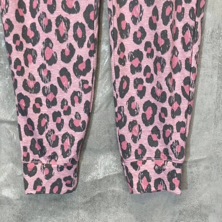 ROUDELAIN Women's Pink Fierce Cat Cameo Drawstring Waist Pull-On Pajama Jogger Pants SZ L