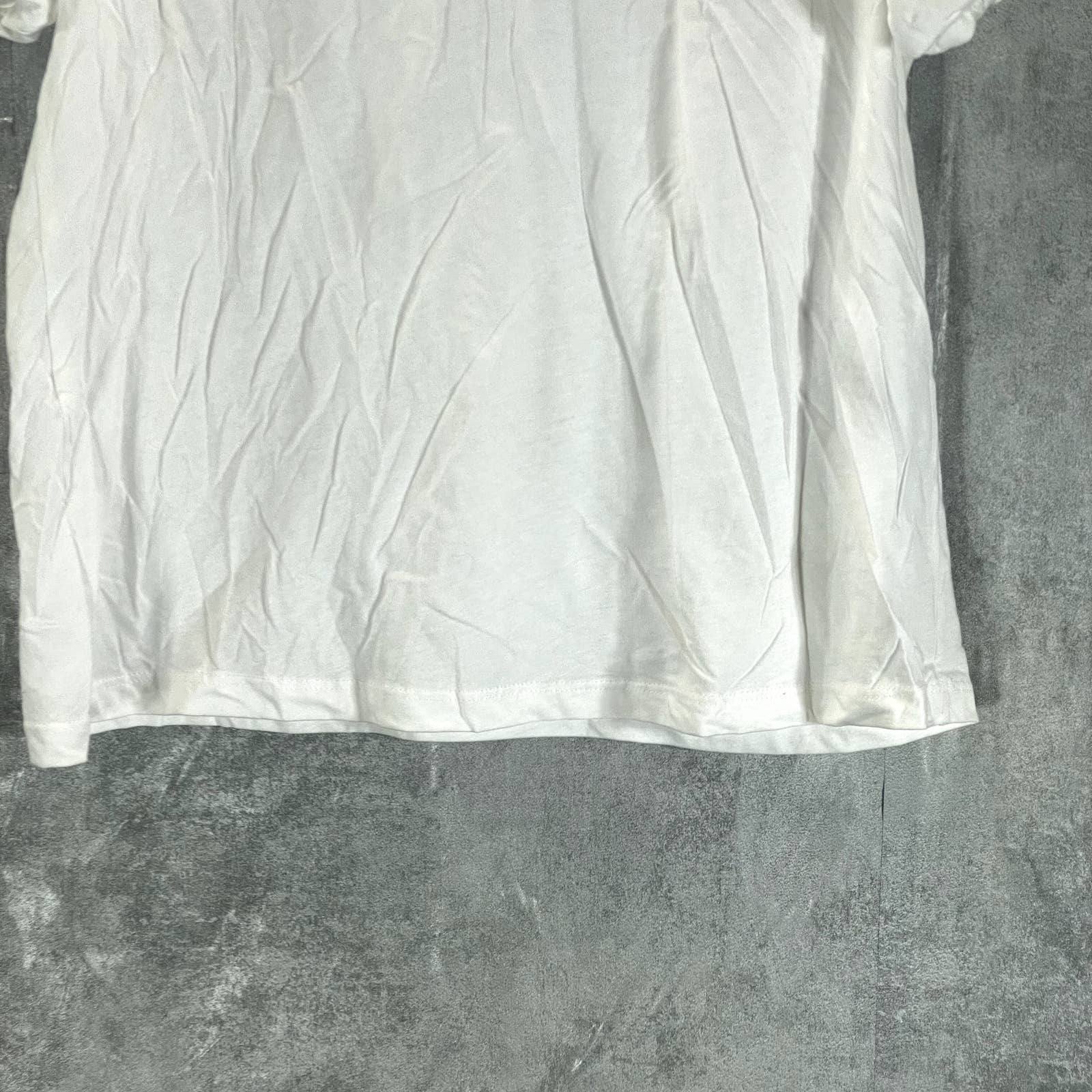 A.L.C Women's White Crewneck Puff-Sleeve Poole Tee SZ M