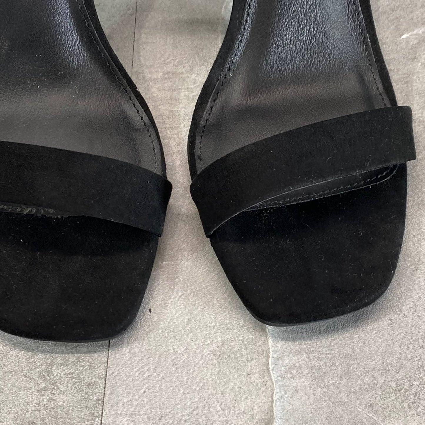 WILD PAIR Women's Black Micro Bethie Square-Toe Two-Piece Dress Sandals SZ 7