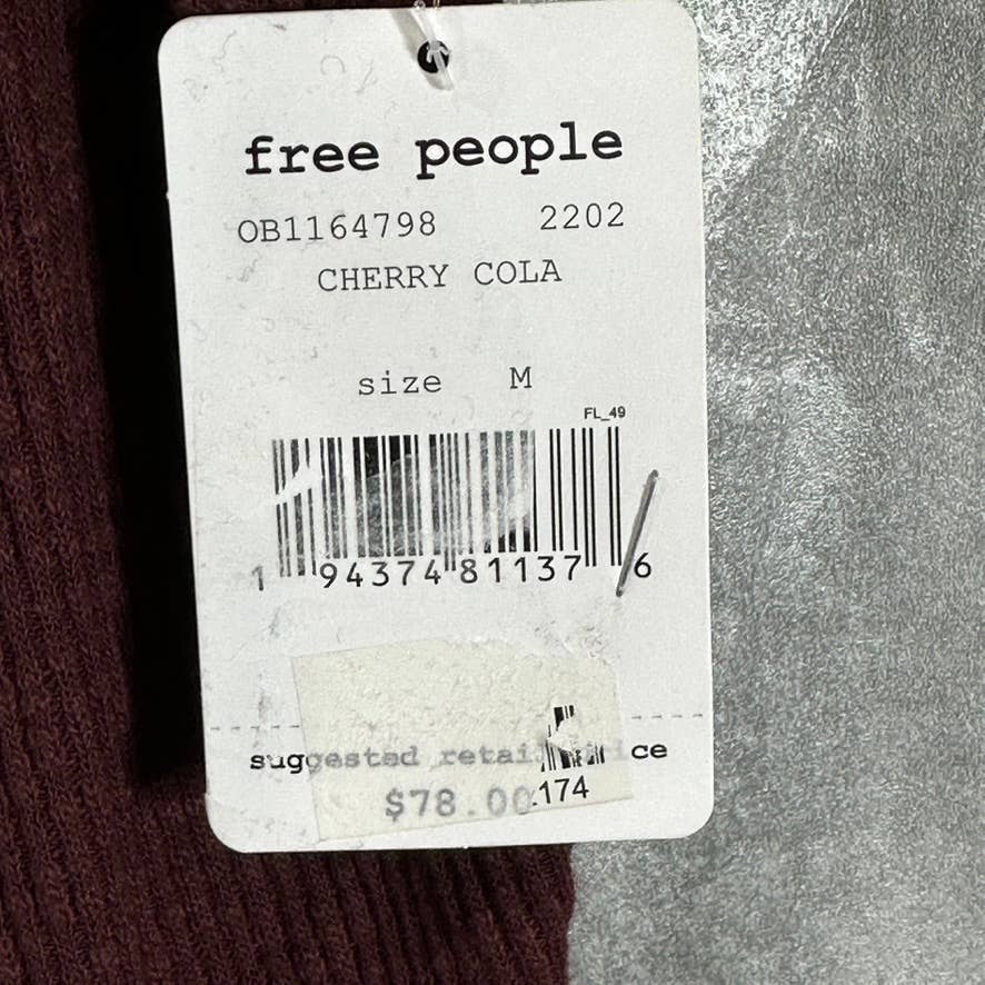 WE THE FREE Women's Cherry Cola OG Thermal Long-Sleeve Pullover SZ M
