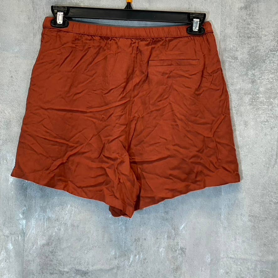 MELROSE AND MARKET Women's Rust Henna Crepe Elastic Waist Pull-On Shorts SZ M