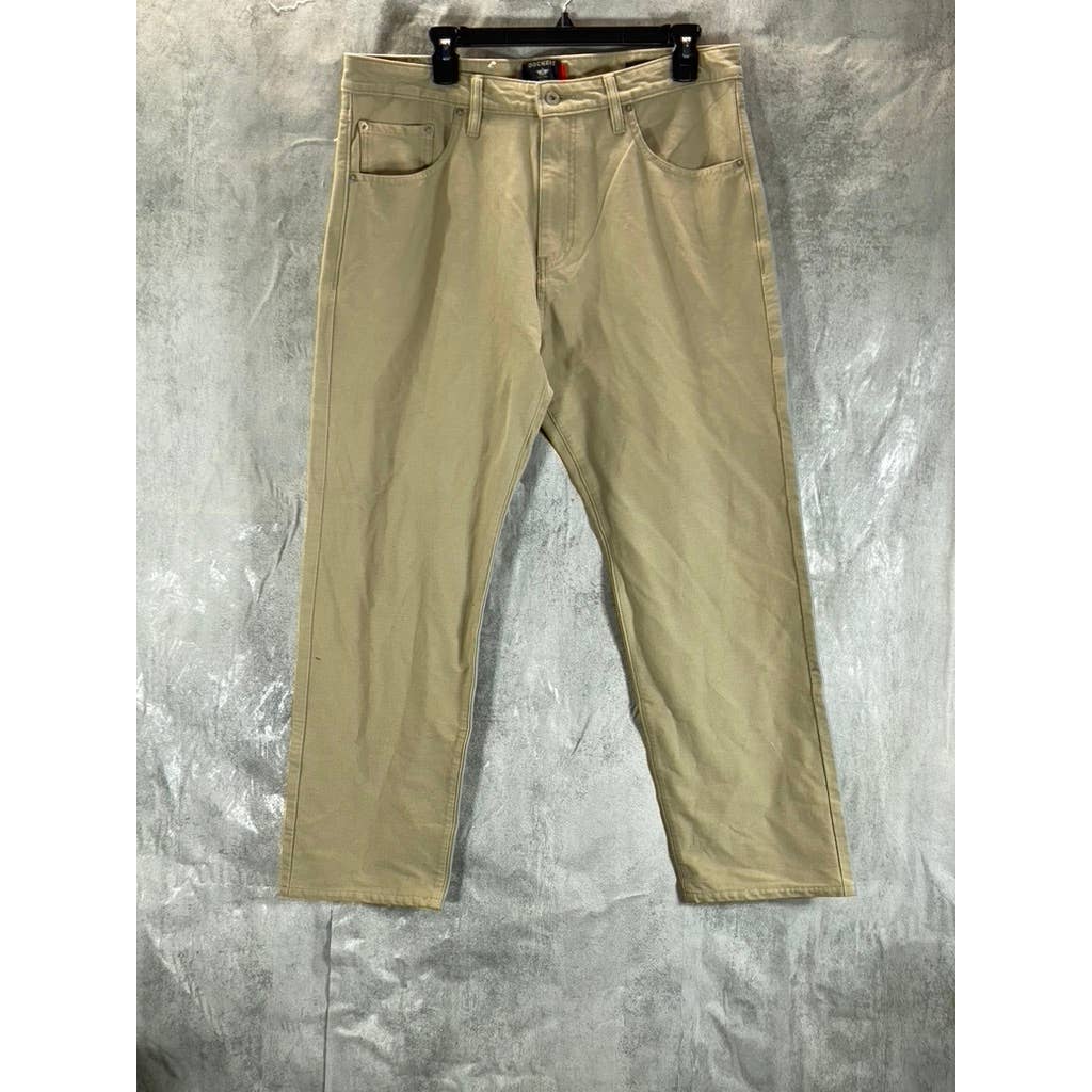 DOCKERS Men's Tan Comfort Knit Jean-Cut Straight-Fit Pants SZ 34X29