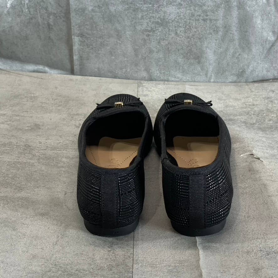 CHARTER CLUB Women's Black Plaid Kimii Deconstructed Almond-Toe Slip-On Flat SZ6