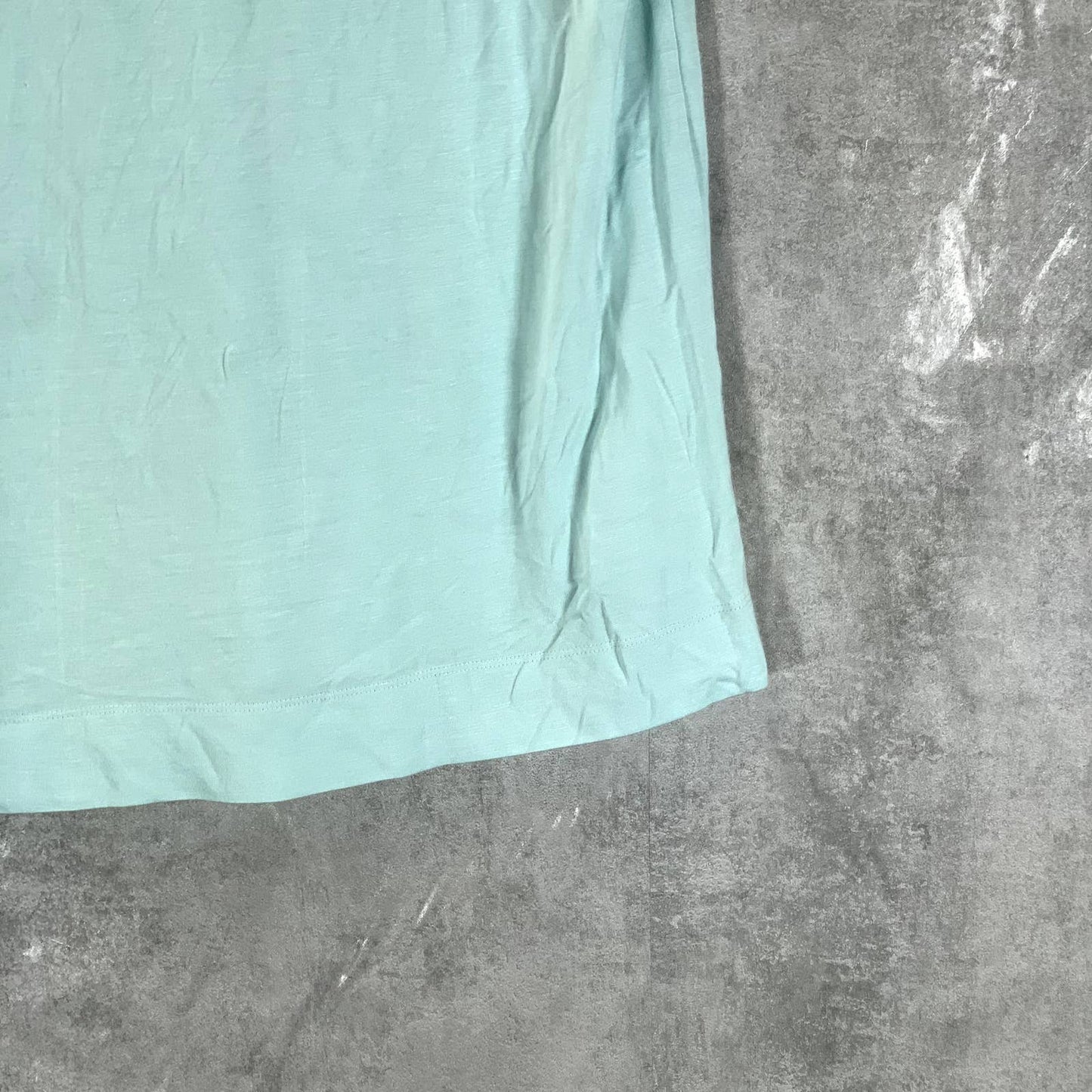 CALVIN KLEIN Women's Seaspray V-Neck Mixed-Texture Short Sleeve Top SZ XS