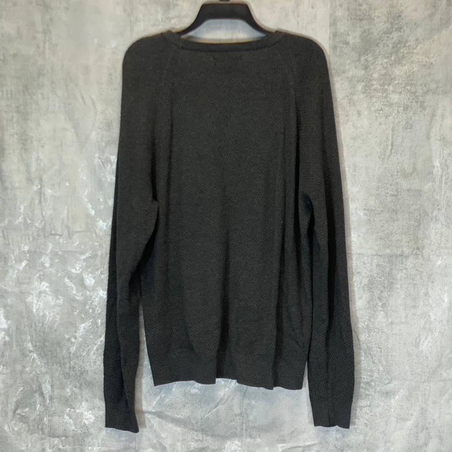 NORDSTROM Men's Grey Charcoal Heather Knit Pullover Crewneck Sweater SZ L