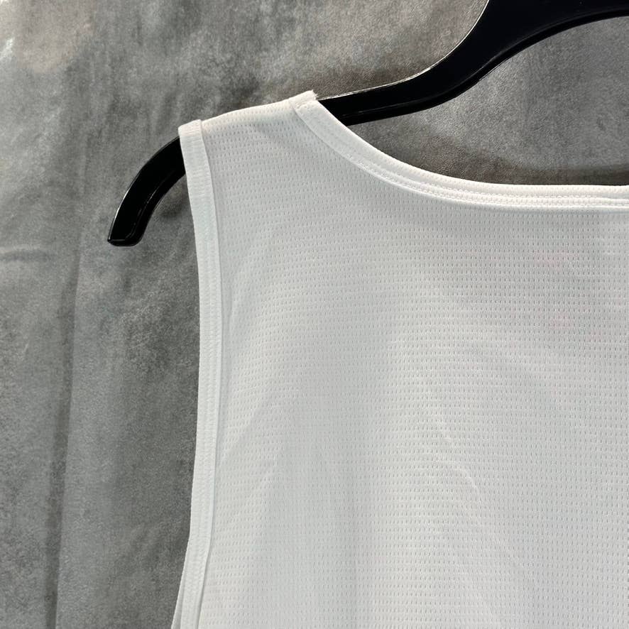 ID IDEOLOGY Women's White Scoop-Neck Moisture-Wicking Mesh Tank Top SZ XL