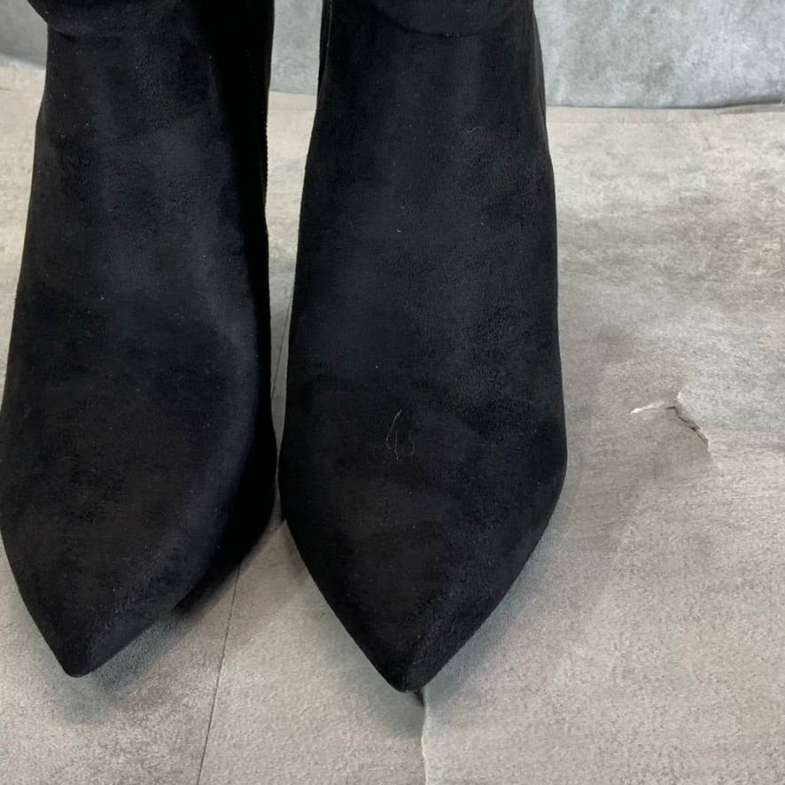 JESSICA SIMPSON Women's Black Microsuede Lerona Pointed-Toe Stiletto Booties SZ7