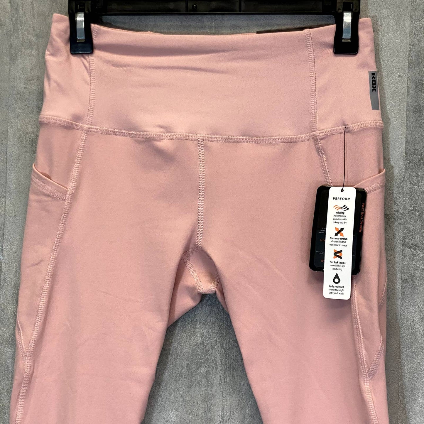 RBX Women's Think Pink 4-Way Stretch Quick Drying Pull-On Capri Leggings SZ S