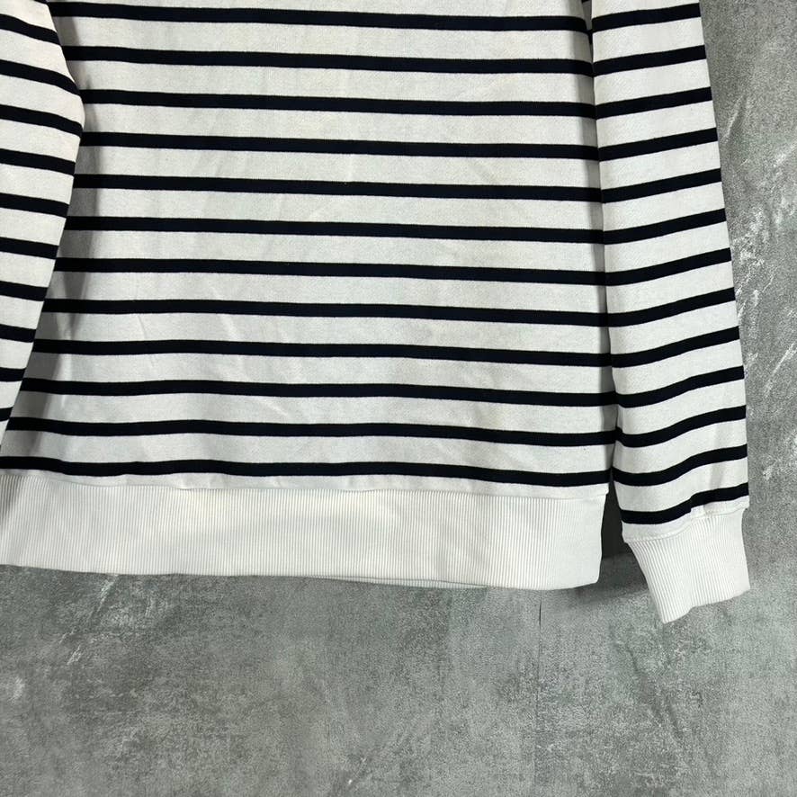 CHARTER CLUB Women's Petite Black-White Striped Sequin-Applique Sweatshirt SZP/L