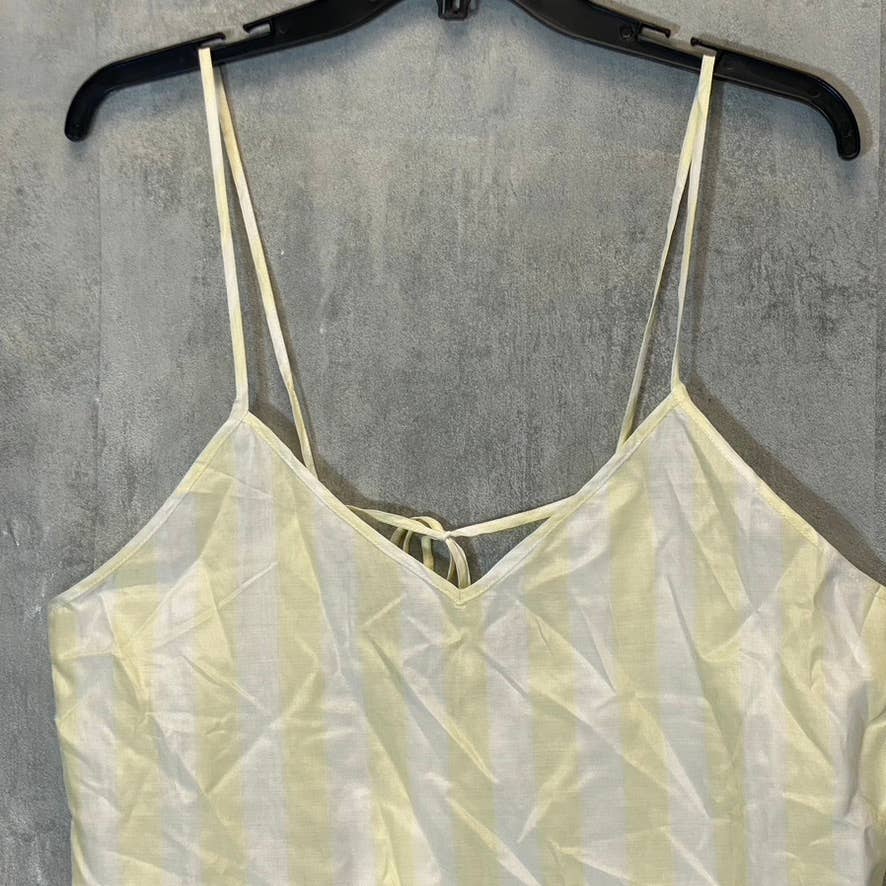 BLDWN Women's Optic White/Sunkiss Quinn Sleeveless Lightweight Silk-Blend Tank Top SZ M