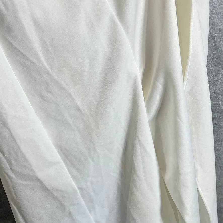 AQUA FORMAL Women's White One-Shoulder Scuba Crepe Midi Sheath Dress SZ 4