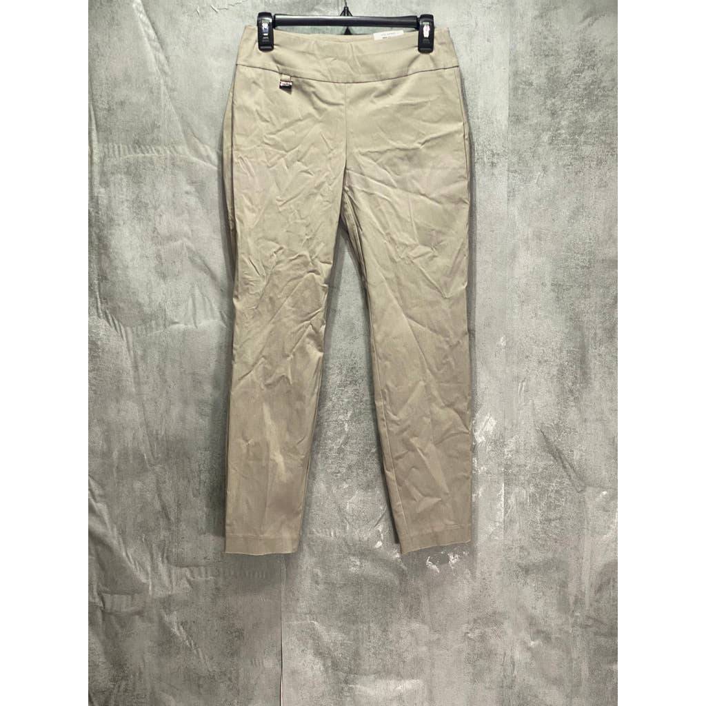 ALFANI Summer Straw Tummy Control Mid-Rise Pull-On Short Skinny Pants SZ 2S