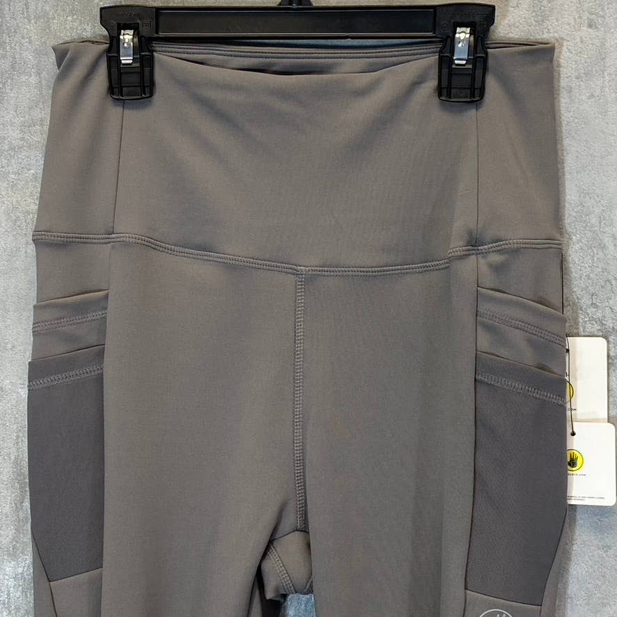 BODY GLOVE Women's Grey Media Pocket Pull-On Athletic 7/8 Leggings SZ M