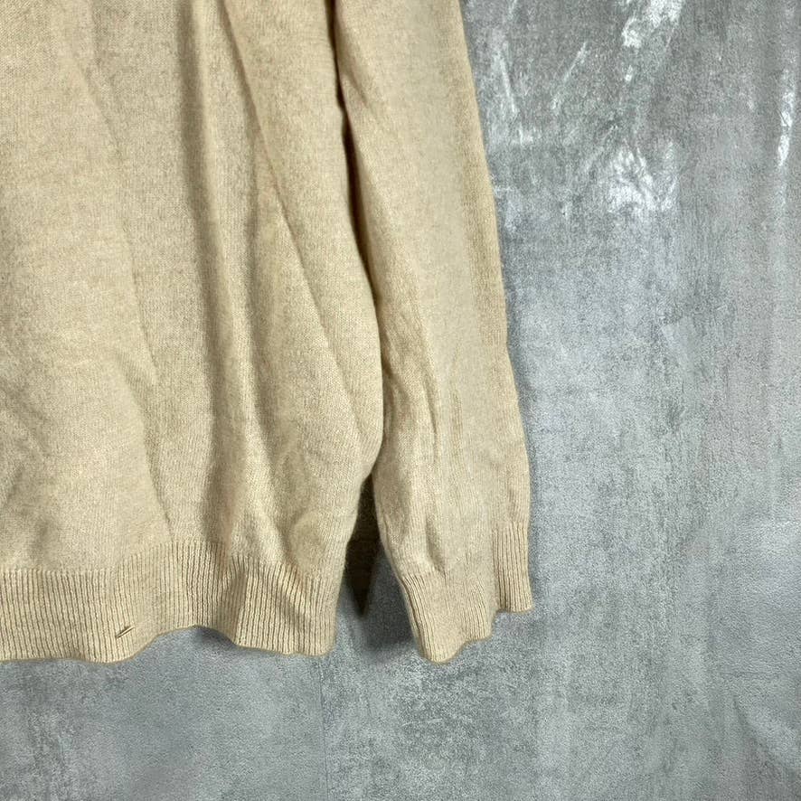 CLUB ROOM Men's Oatmeal Solid Cashmere Crewneck Pullover Sweater SZ XL