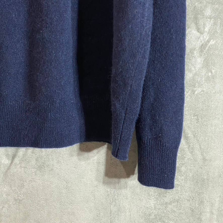 NORDSTROM Men's Navy Blazer V-Neck Cashmere Ribbed Trim Pullover SZ XL