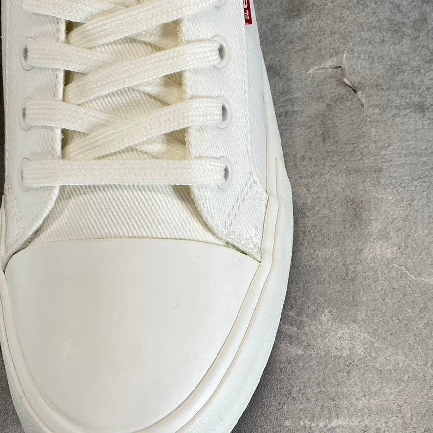 LEVI'S Women's White Mono Canvas Becky Low-Top Lace-Up Sneakers SZ 11