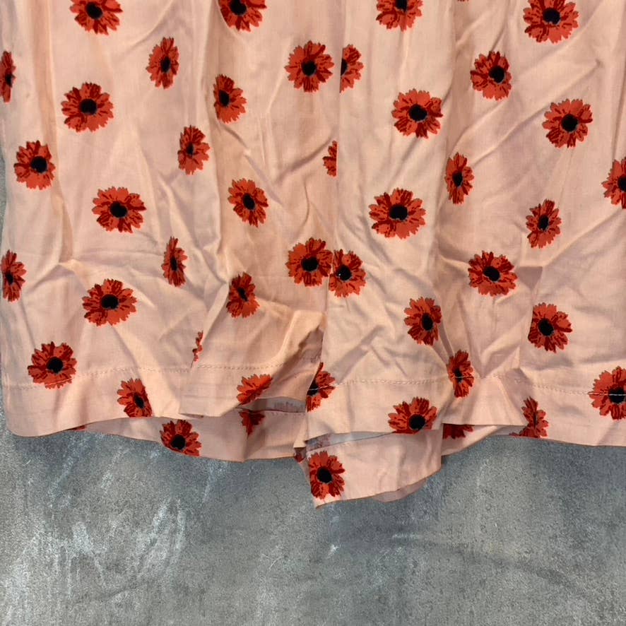ABOUND Women's Pink Daisy Dots Easy Flowy Lightweight Elastic Waist Pull-On Shorts SZ M