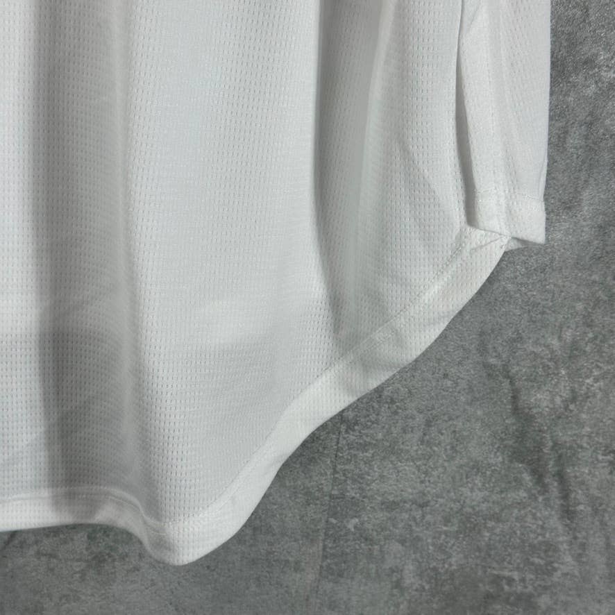 ID IDEOLOGY Women's White Scoop-Neck Moisture-Wicking Mesh Tank Top SZ XL