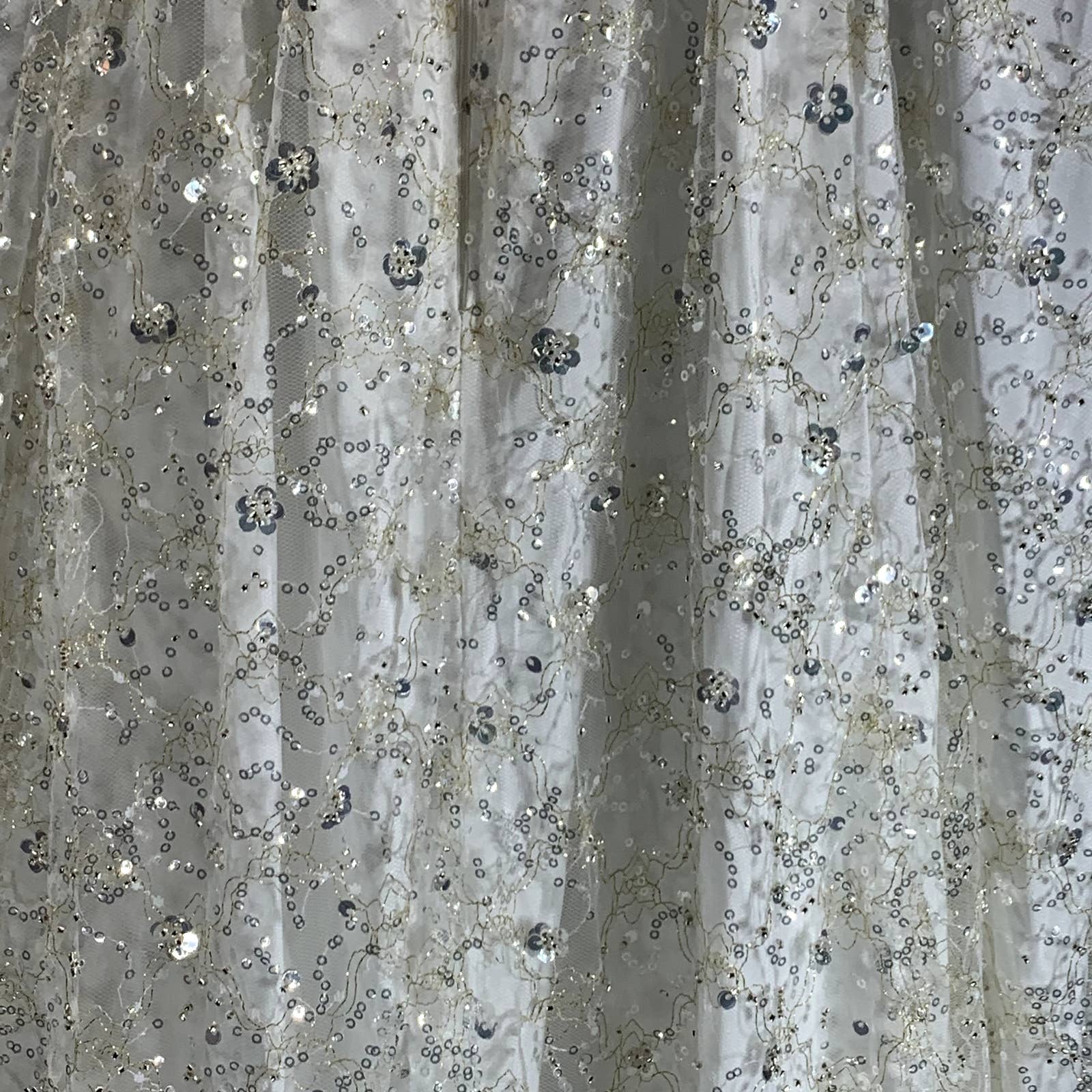 AIDAN By AIDAN MATTOX Women's Ivory Embroidered V-Neck Spaghetti Strap Ball Gown