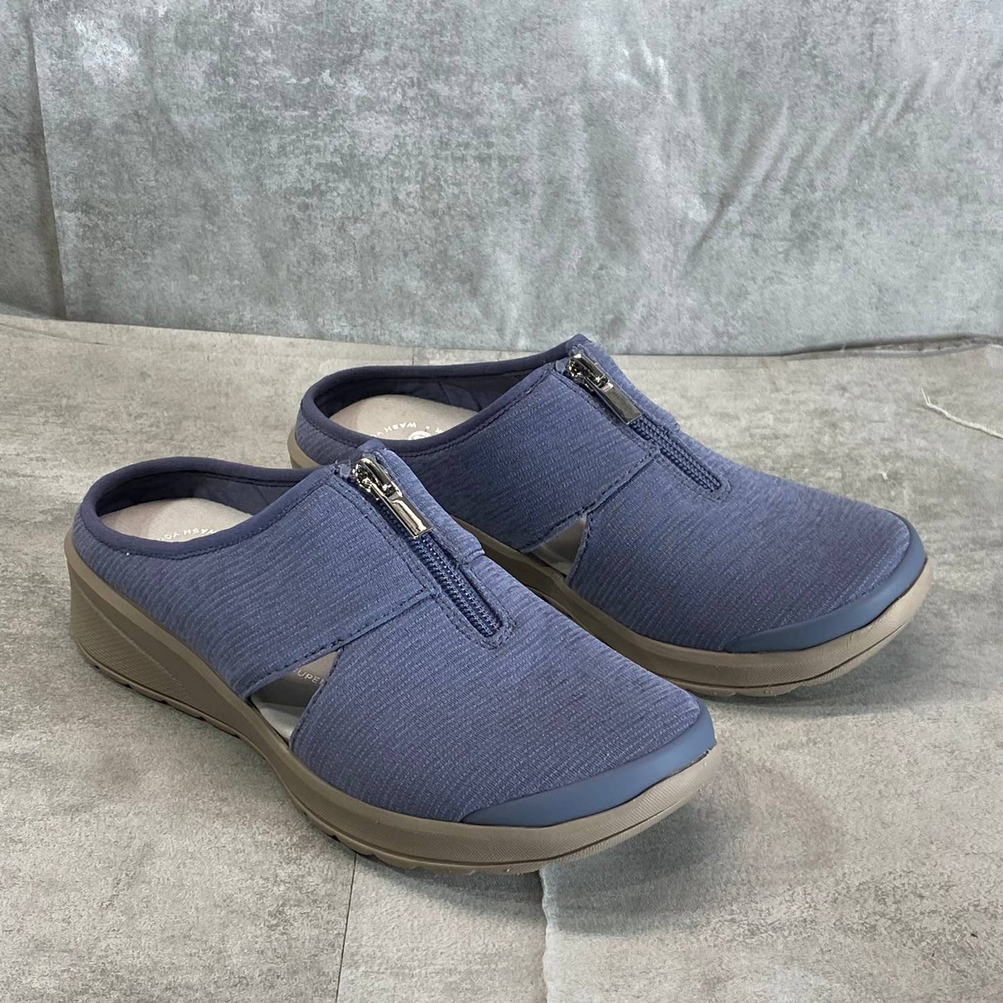 BZEES Women's Folkstone Gabby Front-Zip Washable Slip-On Mules SZ 6.5