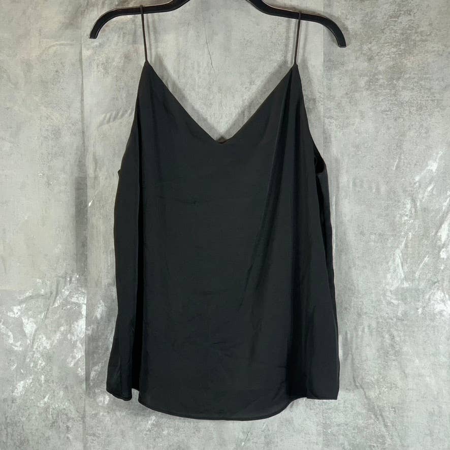 CALVIN KLEIN Women's Black Solid V-Neck Spaghetti Strap Camisole SZ L