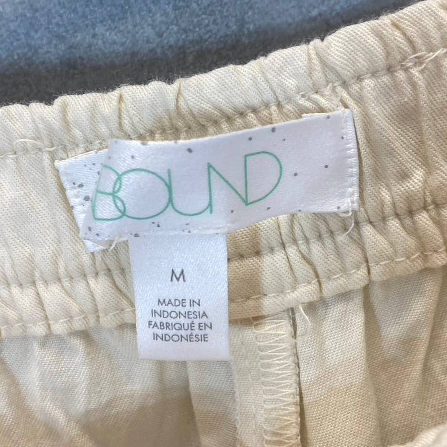 ABOUND Women's Solid Ivory Dove Elastic Waist Pull-On Cargo Pants SZ M