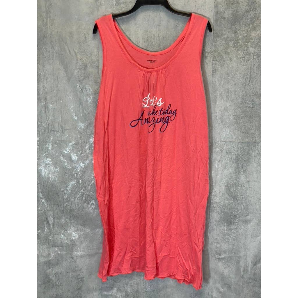 AVENUE Women's Orange Lets Make Today Great Logo Front Tank Top SZ 18/20