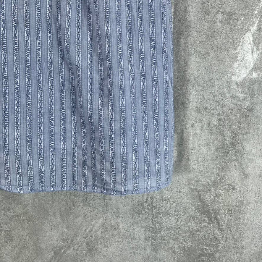 STYLE & CO Women's Pg Chambray Square-Neck Short-Sleeve Pointelle Top SZ XS