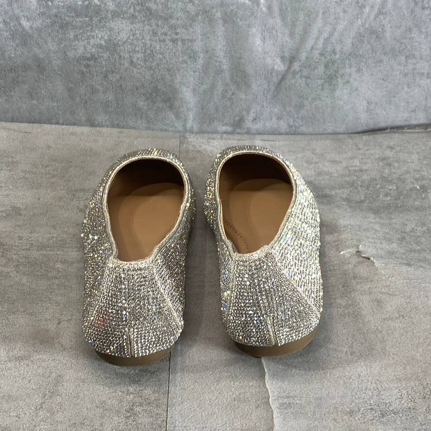 INC INTERNATIONAL CONCEPTS Women's Silver Rhinestone Embellished Juney Flats SZ7