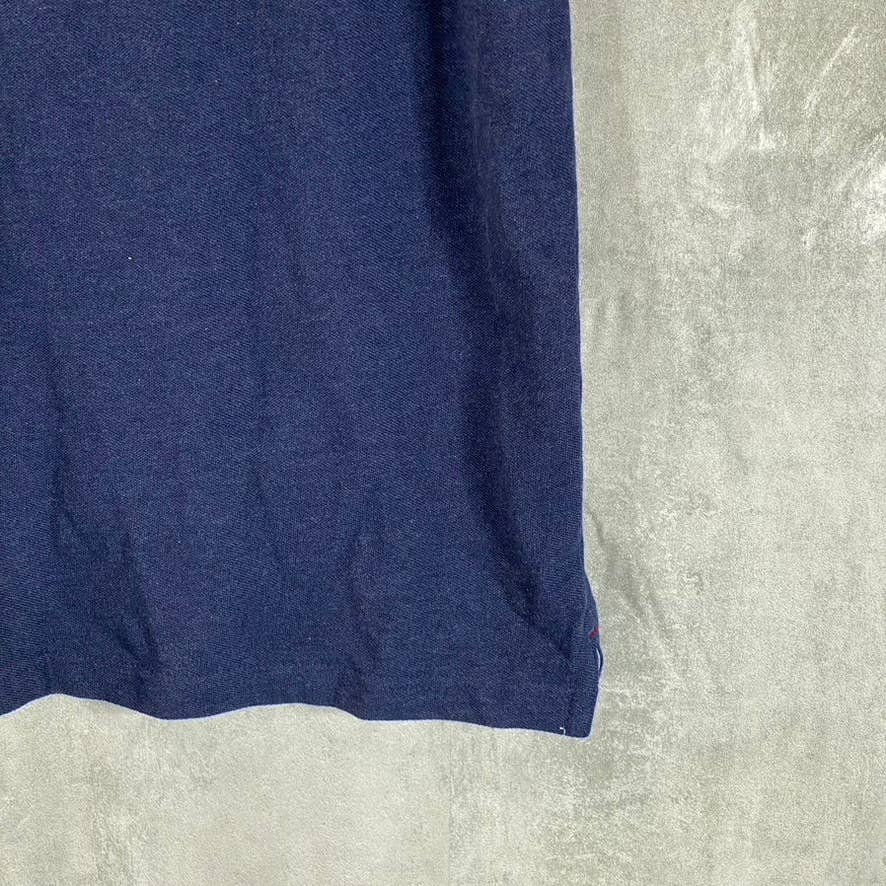 TOMMY HILFIGER Men's Navy Custom-Fit Two-Button Polo Shirt SZ L