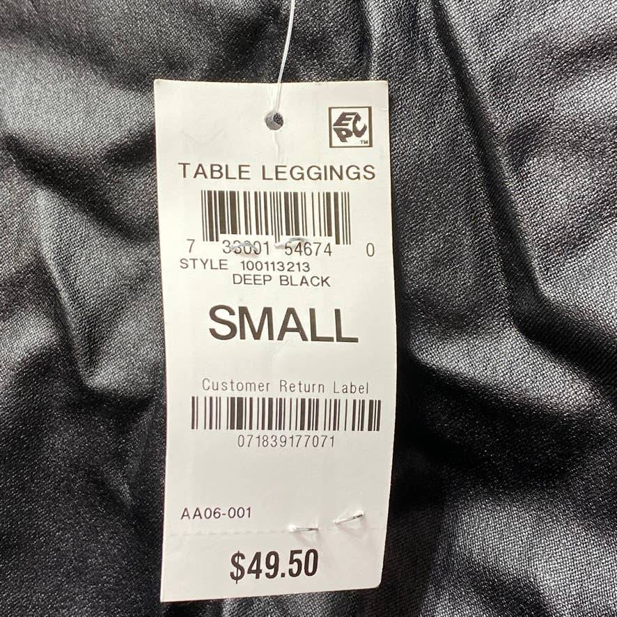 BAR III Solid Black Pull-On Coated Leggings SZ S