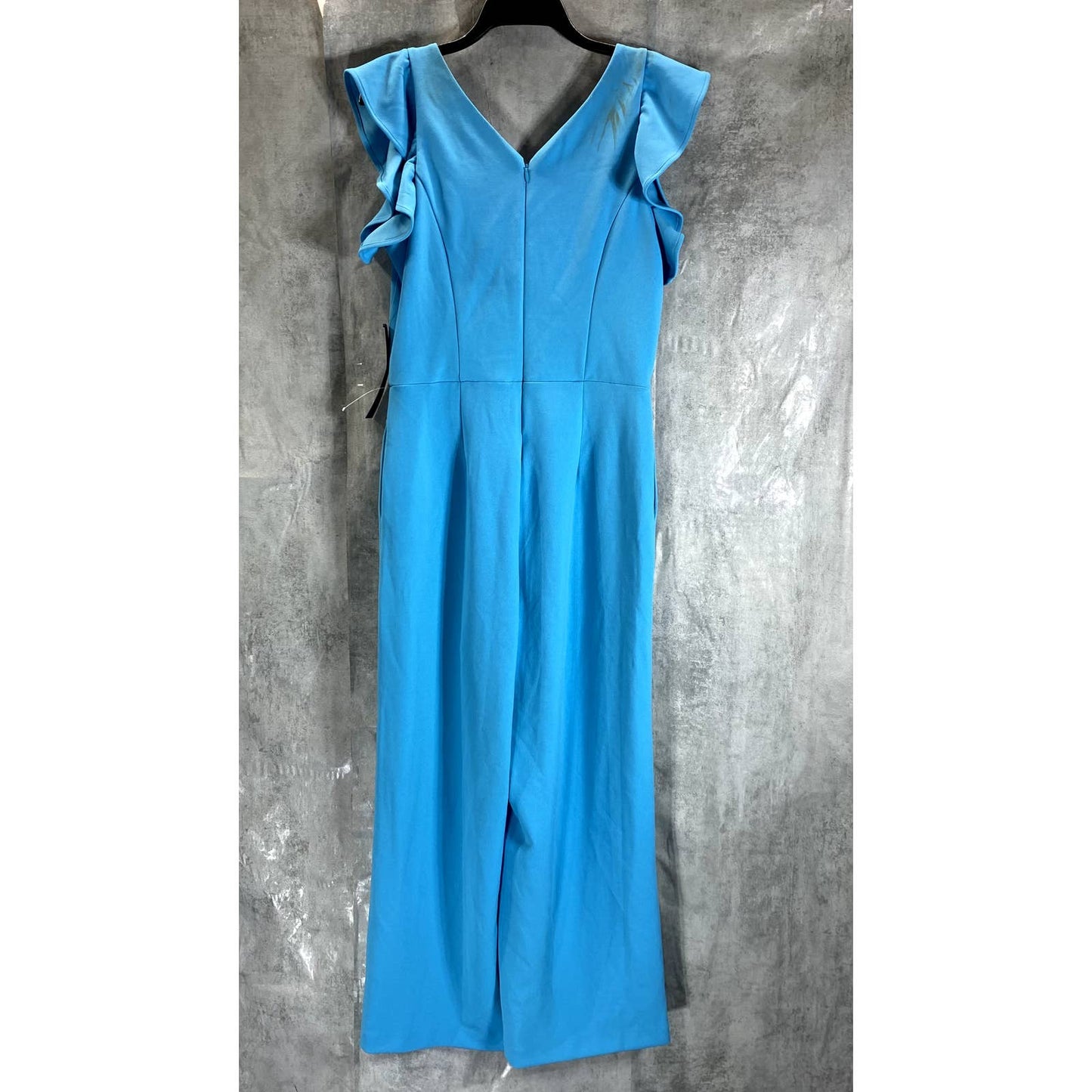 RACHEL RACHEL ROY Women's Shore Blue Ruffled-Sleeve Pocket Cropped Jumpsuit SZ L