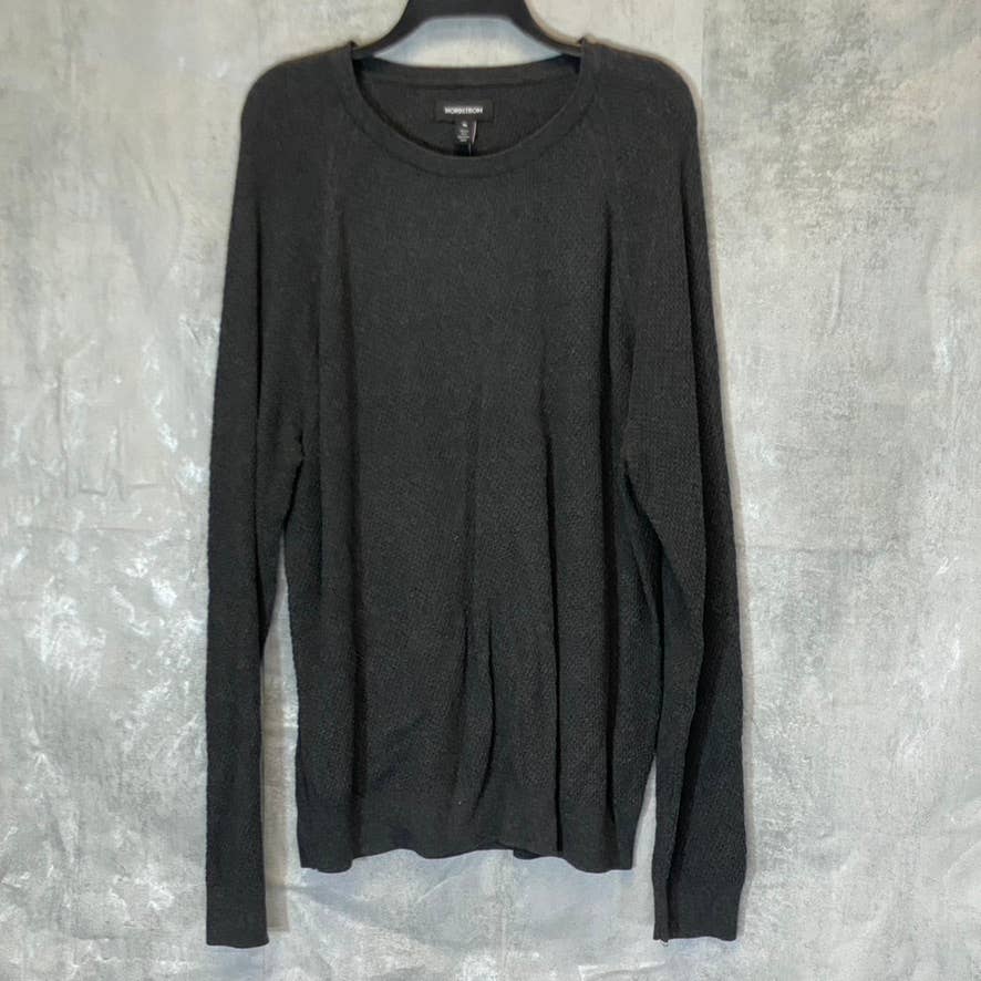 NORDSTROM Men's Grey Charcoal Heather Knit Pullover Crewneck Sweater SZ XL