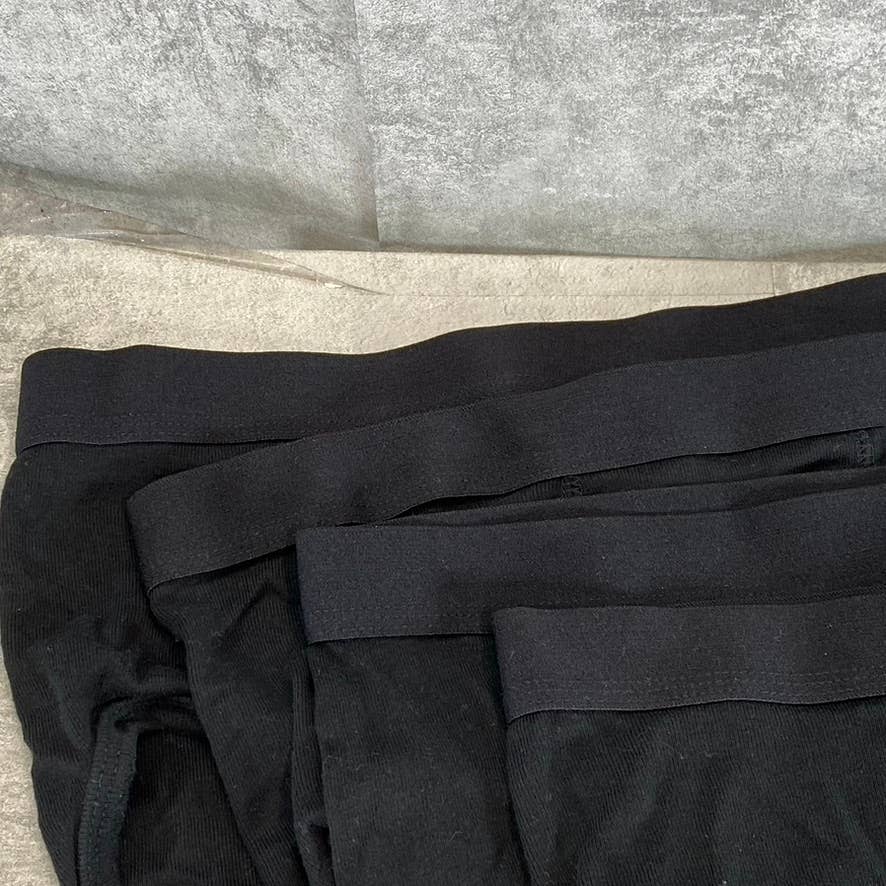CLUB ROOM Men's Solid Black 4-Pack Elastic Waistband Briefs SZ M