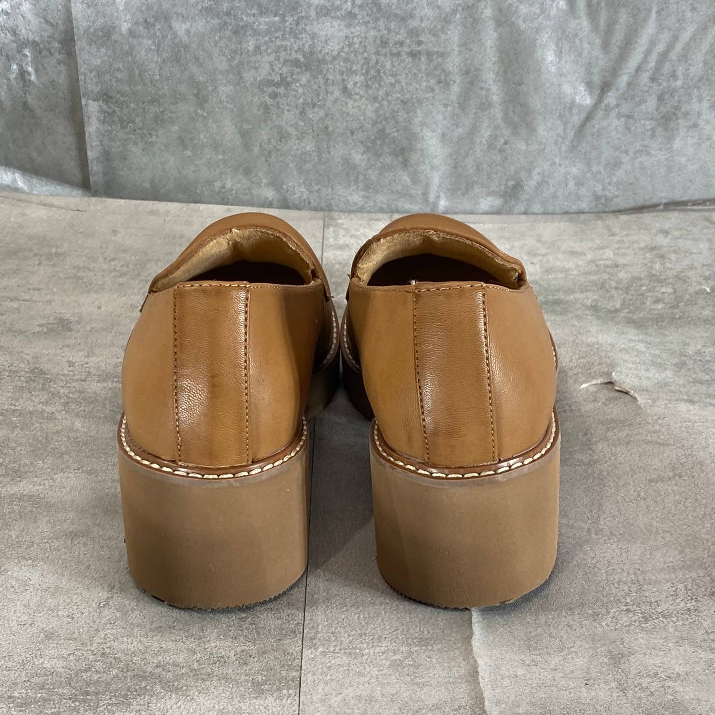 NATURALZIER Women's English Tea Cabaret Lug-Sole Block-Heel Slip-On Loafers SZ 6