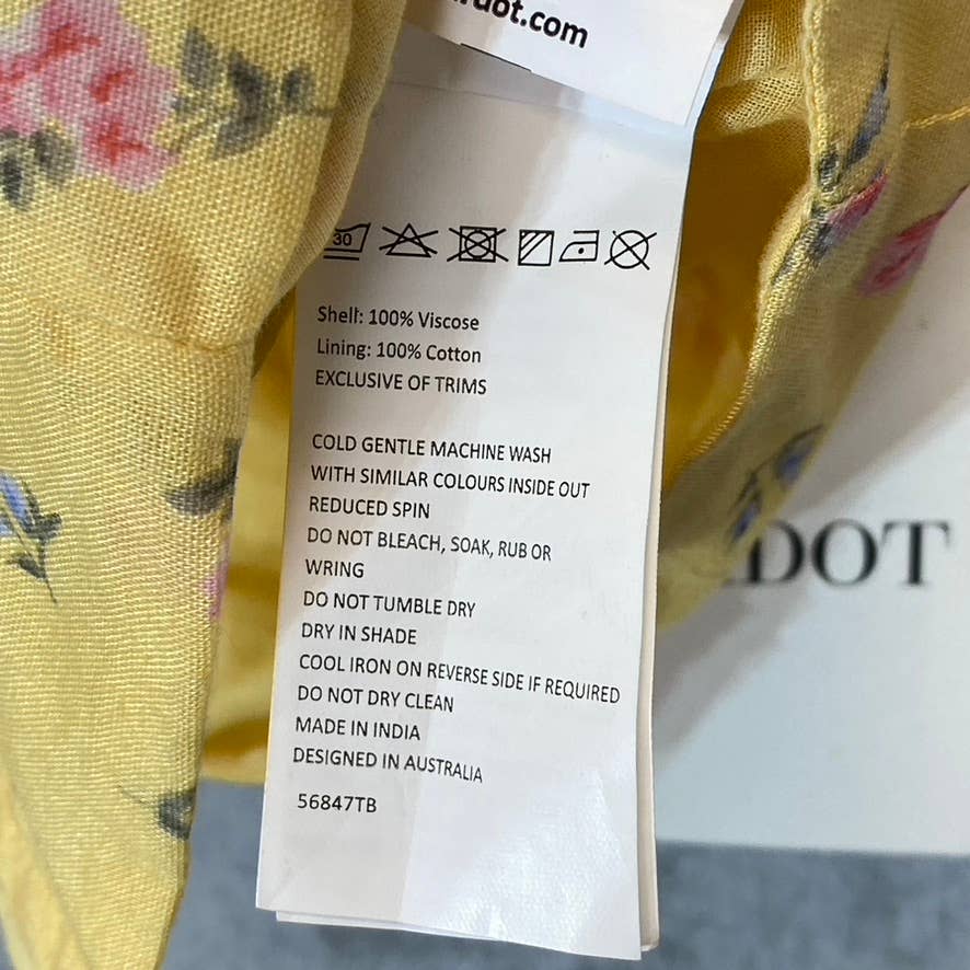 BARDOT Women's Yellow Ditsy Floral Crop Top Bustier Shirt SZ US10/L