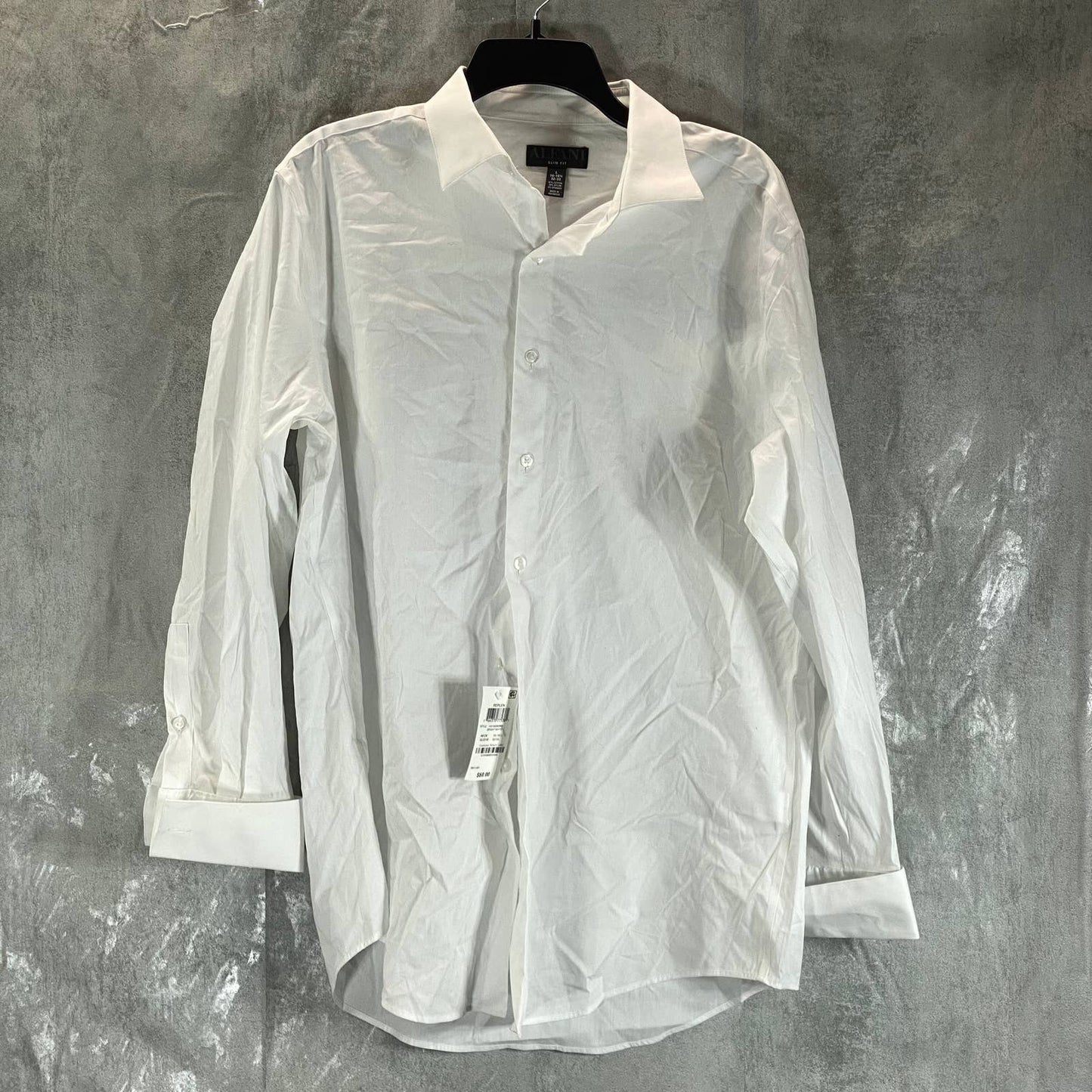 ALFANI Men's White Slim-Fit 2-Way Stretch Dress Shirt SZ L(16/16.5 32/33)