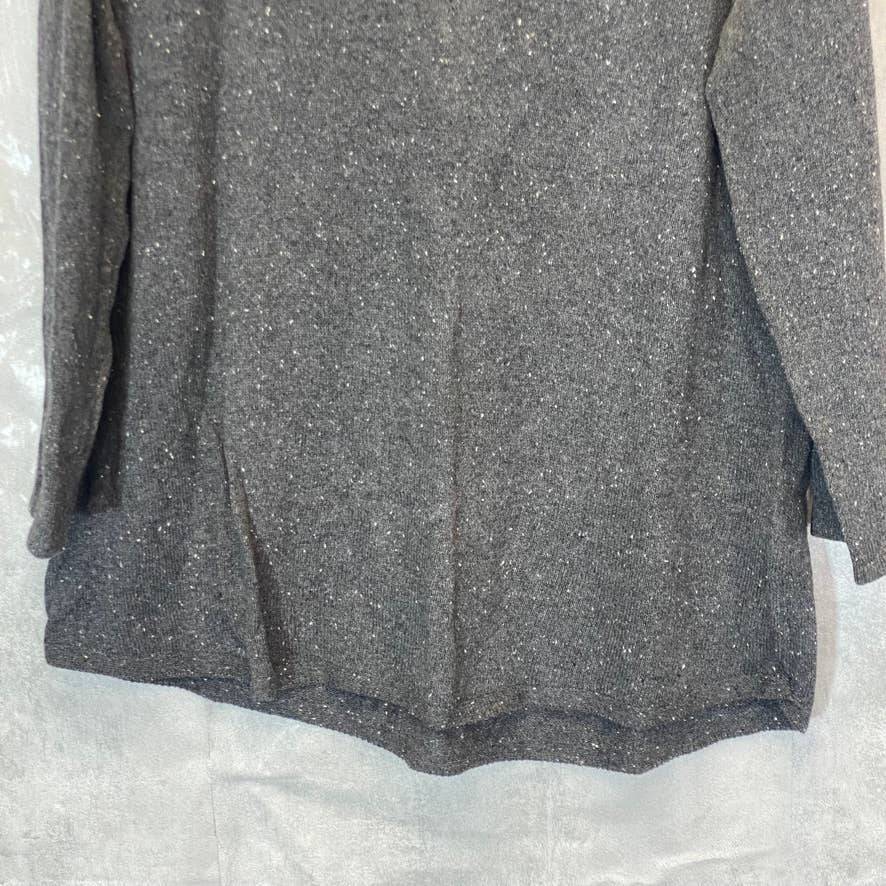 KAREN SCOTT Women's Charcoal Ballet Neck Curved Hem Pullover Tunic Sweater SZ 2XL