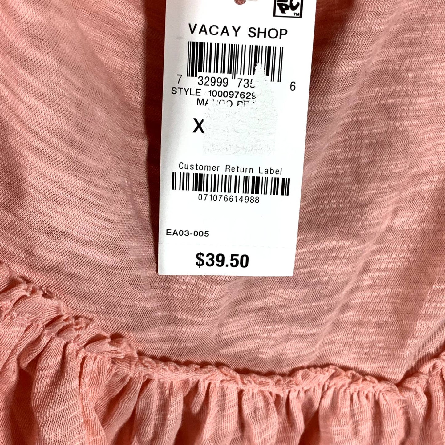 INC INTERNATIONAL CONCEPTS Women's Mango Beach V Tie-Back Ruffled Top SZ XL