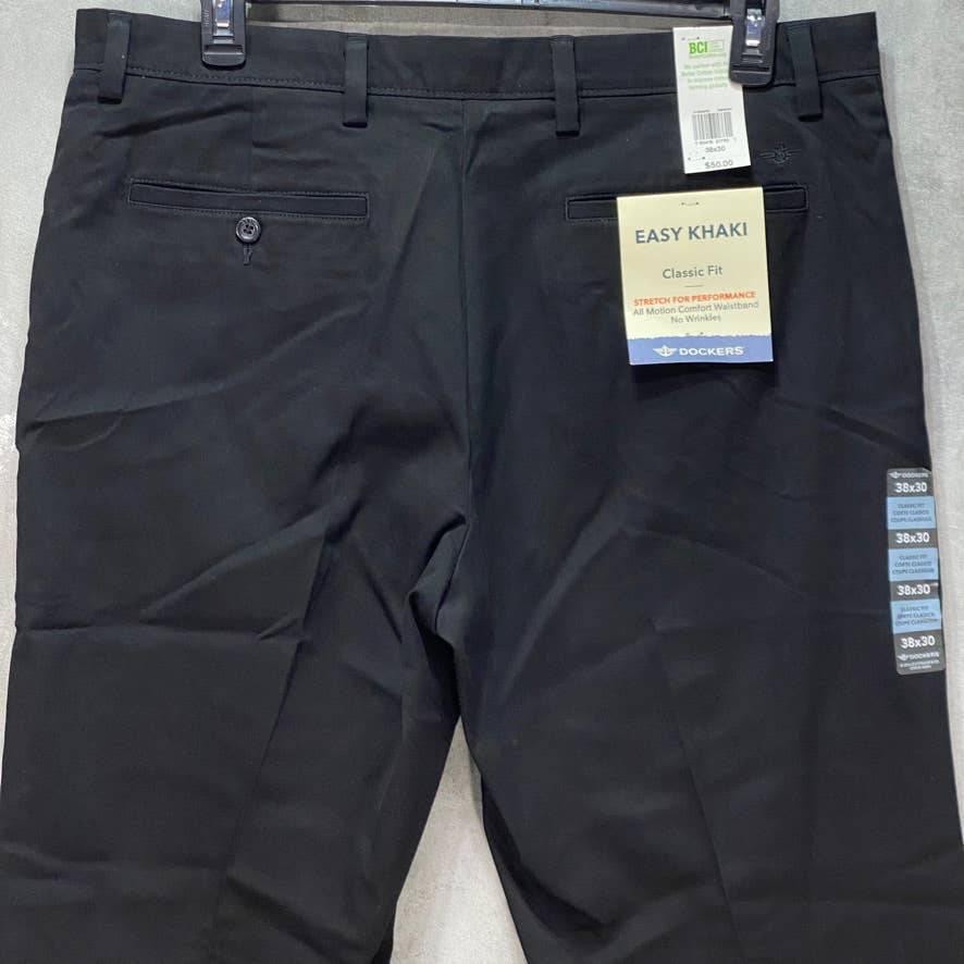 DOCKERS Black Classic Fit Stretch Easy Khaki Pants SZ 38X30