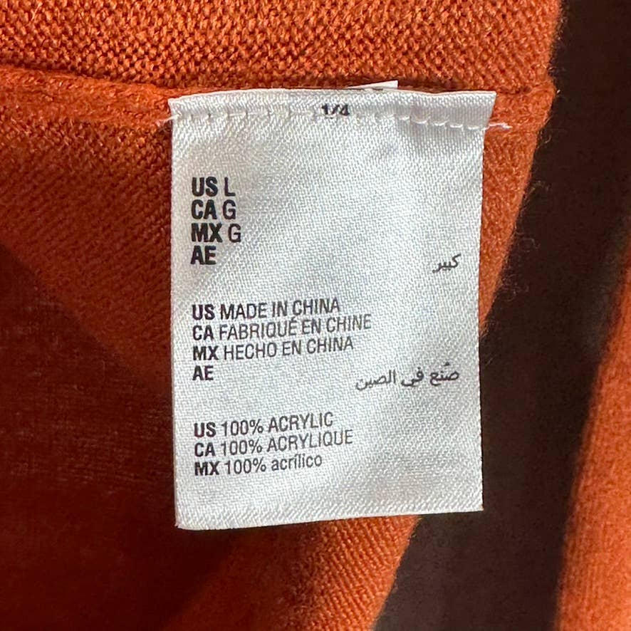 KAREN SCOTT Women's Red Ochre Zip-Back Mock-Neck Pullover Sweater SZ L