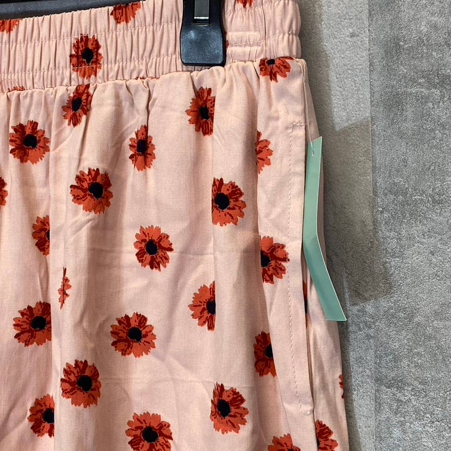 ABOUND Women's Pink Daisy Dots Easy Flowy Lightweight Elastic Waist Pull-On Shorts SZ M