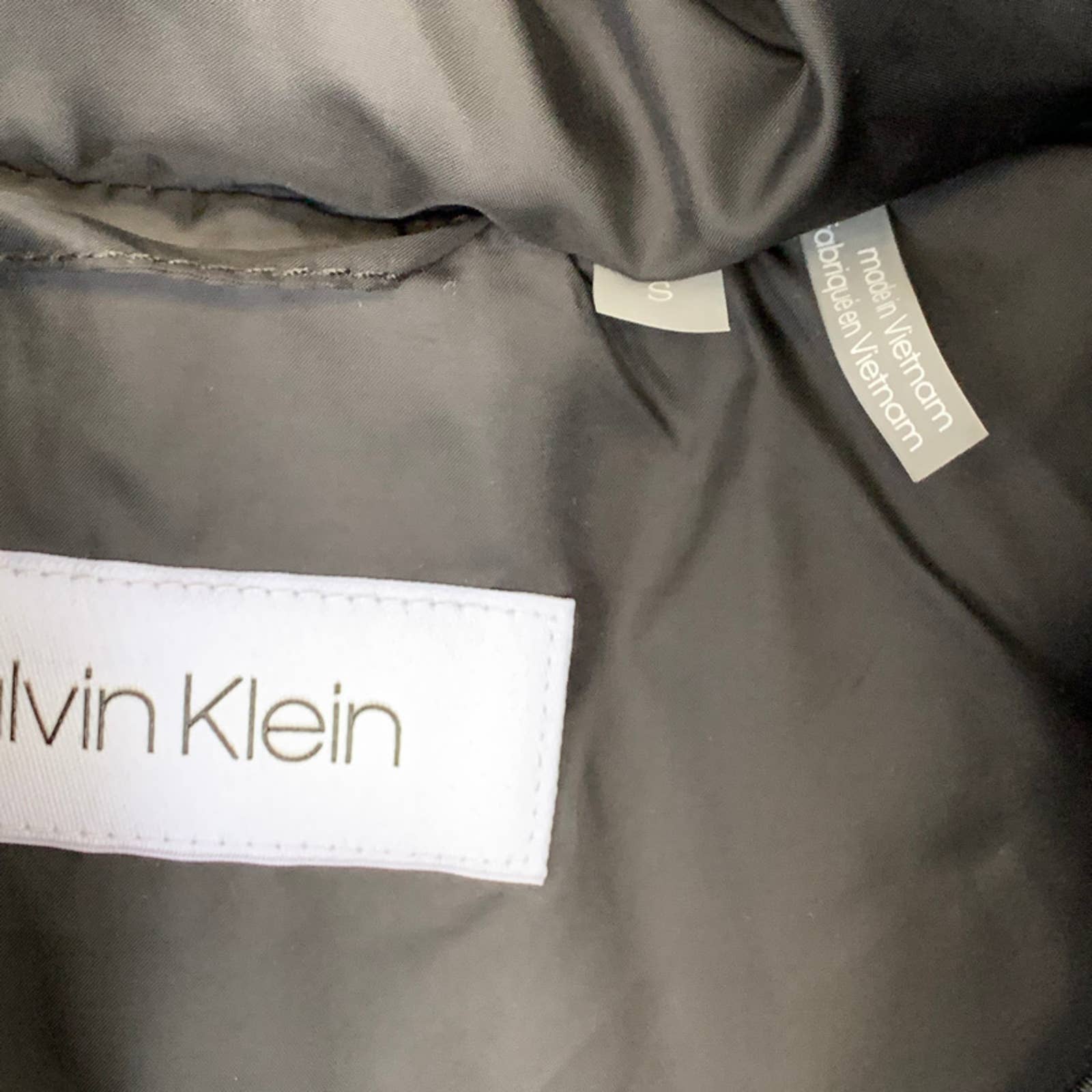 CALVIN KLEIN Solid Black Detachable Faux-Fur Hooded Full-Zip Puffer Jacket SZ S