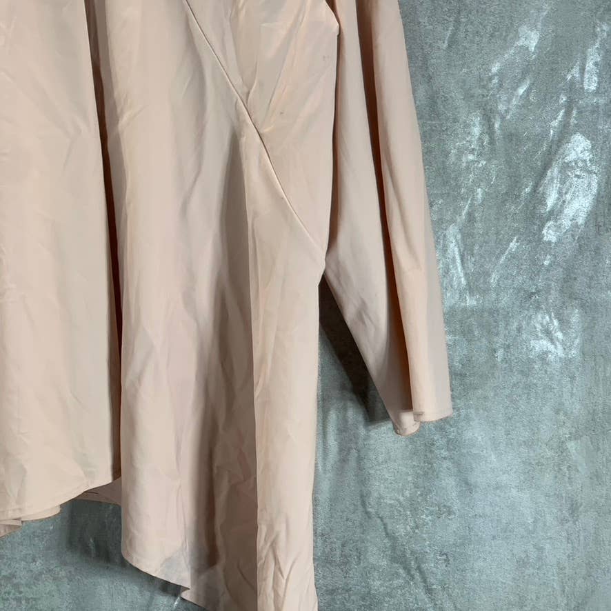 ALFANI Women's Top Prairie Rose Round-Neck 3/4 Sleeve Asymmetrical Hem Top SZ L