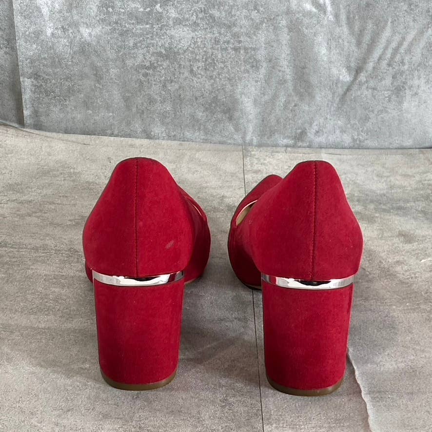 ALFANI Step 'N Flex Women's Red Jensonn Block-Heel Pointed-Toe Pumps SZ 6