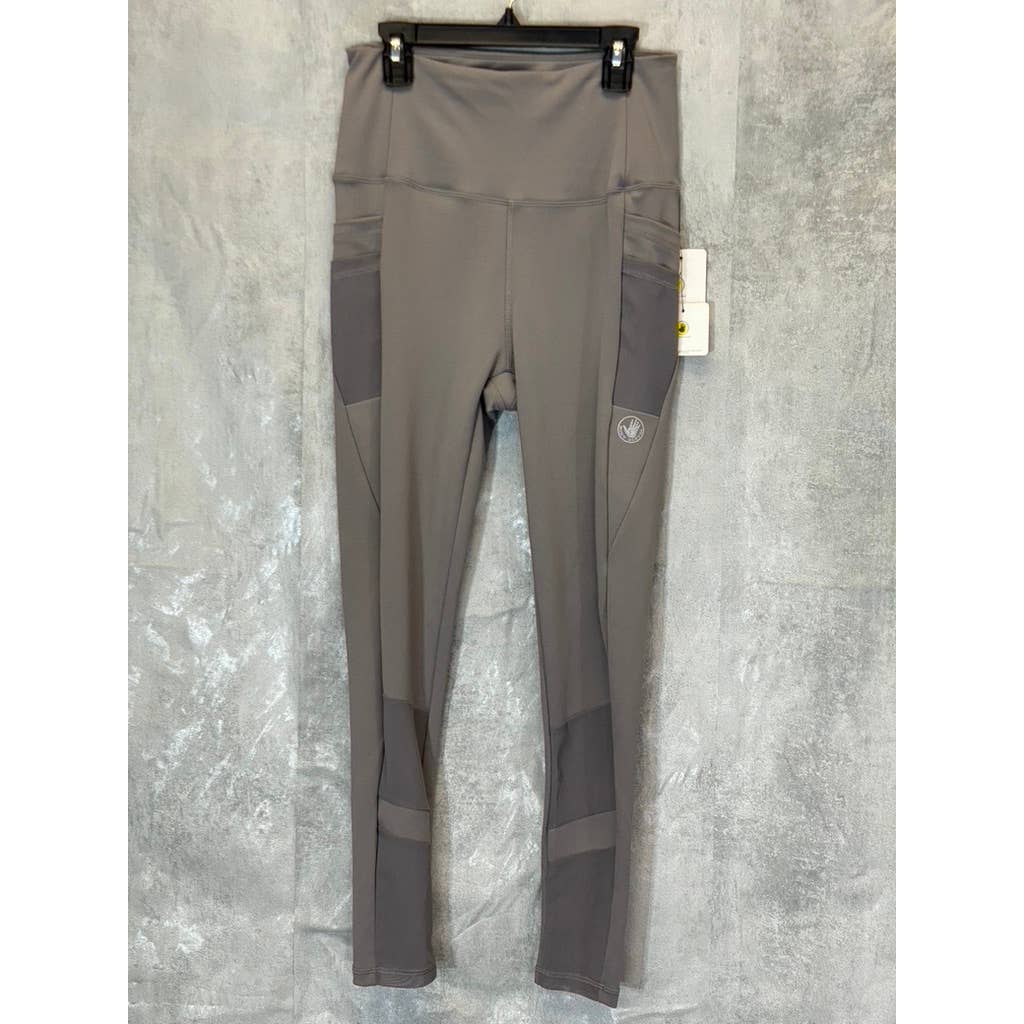 BODY GLOVE Women's Grey Media Pocket Pull-On Athletic 7/8 Leggings SZ M