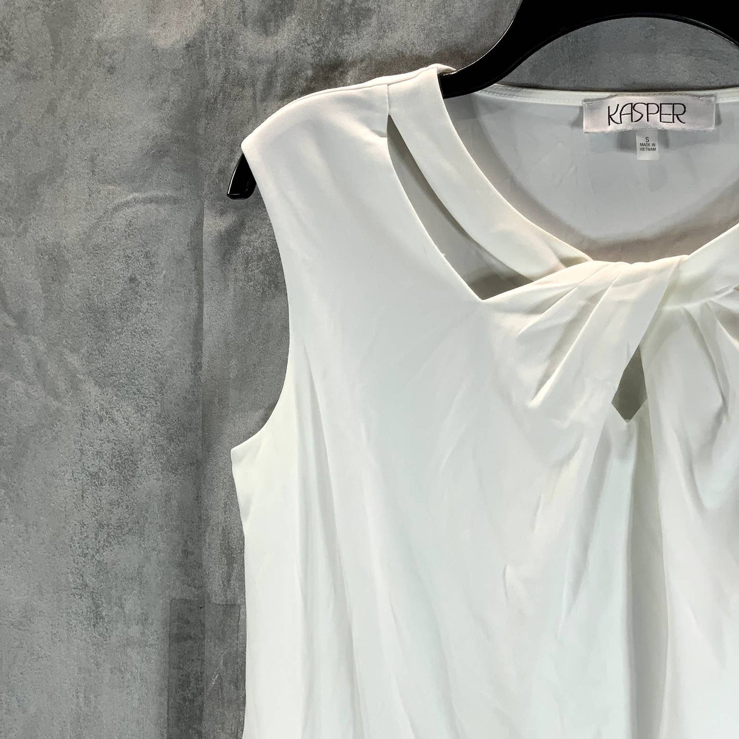 KASPER Women's Vanilla Ice Crossover Cutout Cap Short Sleeve Top SZ S