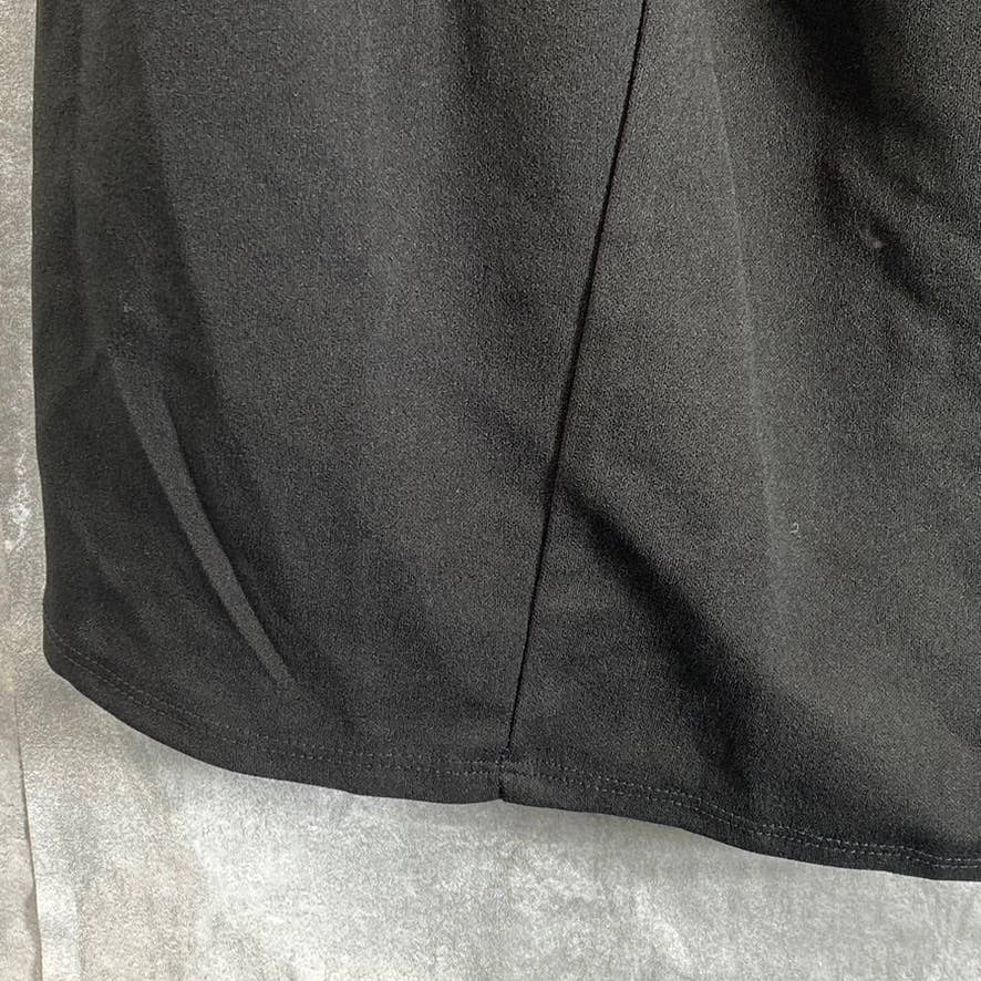 CITY STUDIO Juniors' Black Ruffle Cap-Sleeve X-Back Sheath Mini Dress SZ 17