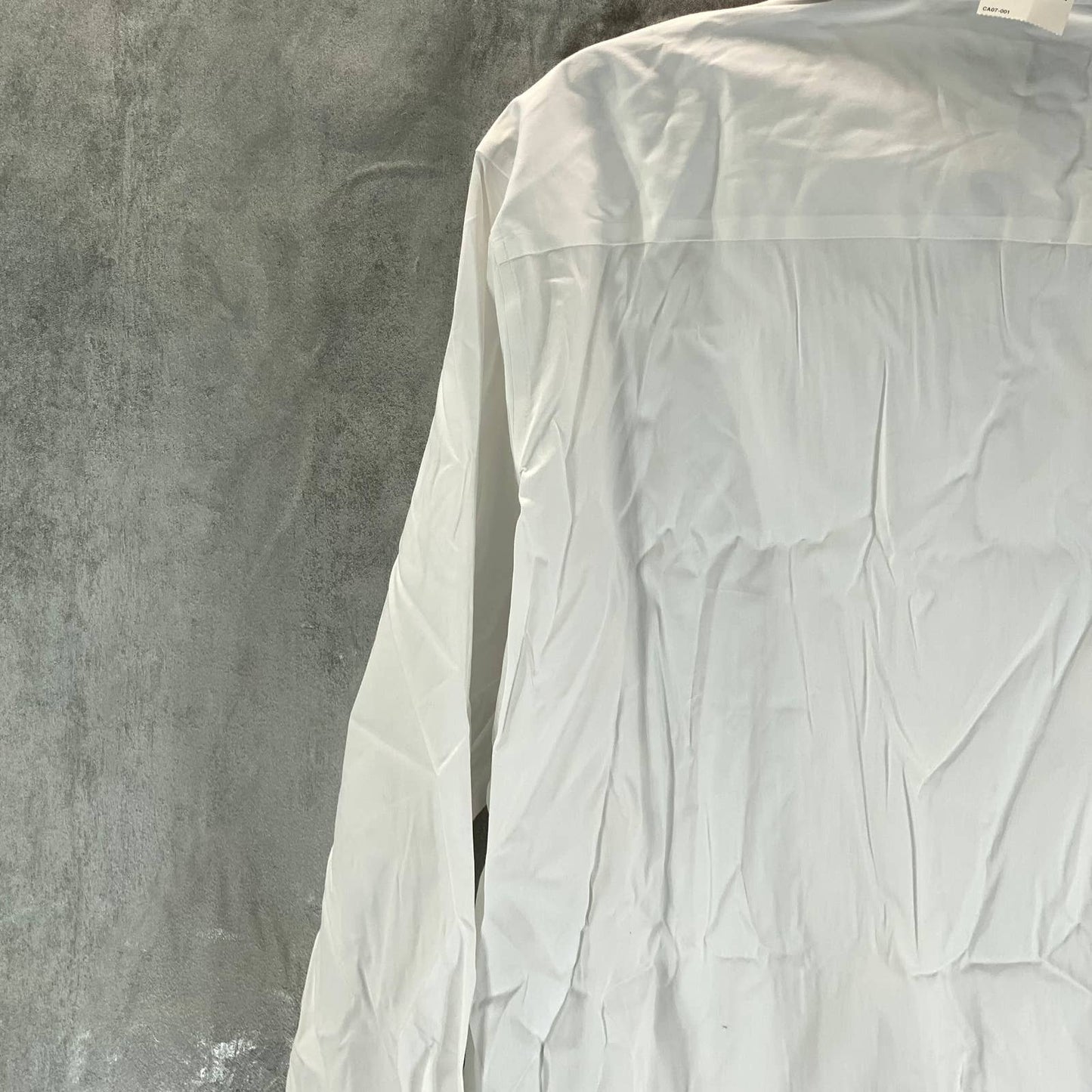 ALFANI Alfatech Men's Sierradale White Slim-Fit Pleated Panel Formal Shirt SZ L