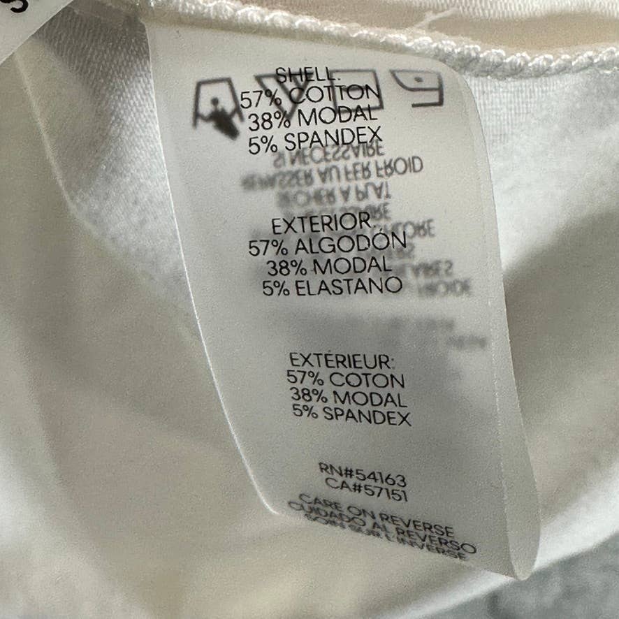 CALVIN KLEIN Women's White Crewneck Padded Muscle Tee SZ XL